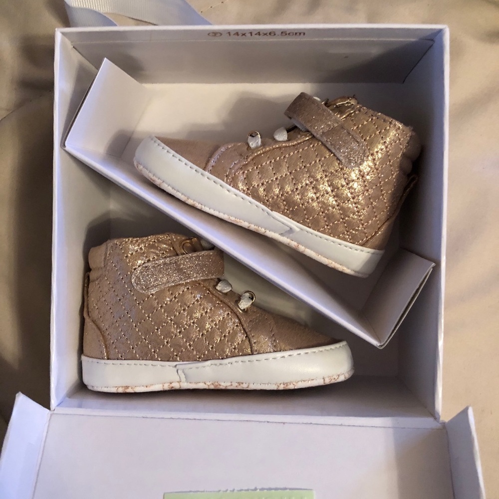 Michael Kors gold baby shoes